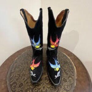 Johnny Ringo Cowboy Boots Size 7.5 B Black w/pattern